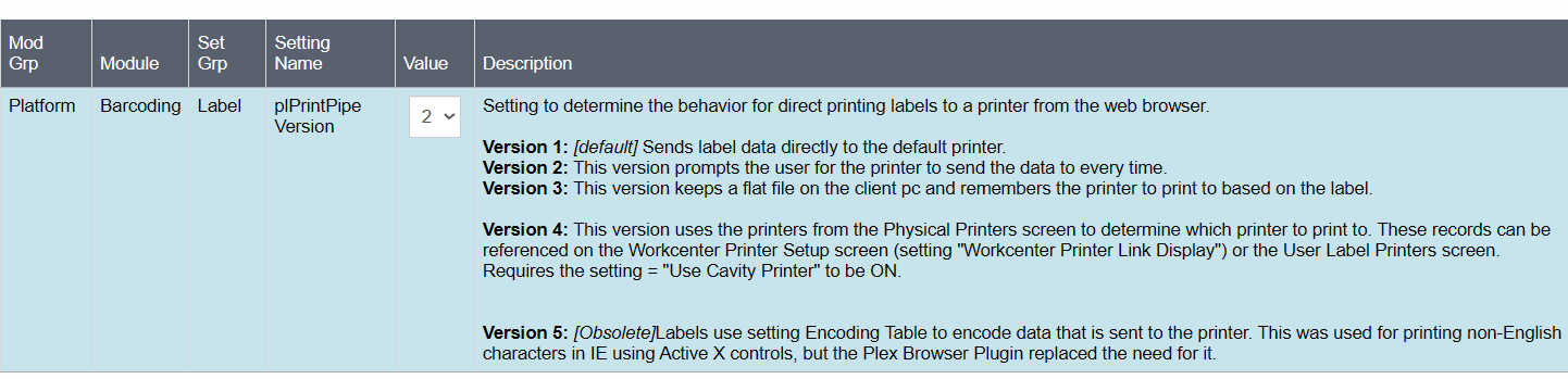 How does Plex know which printer to send label to?